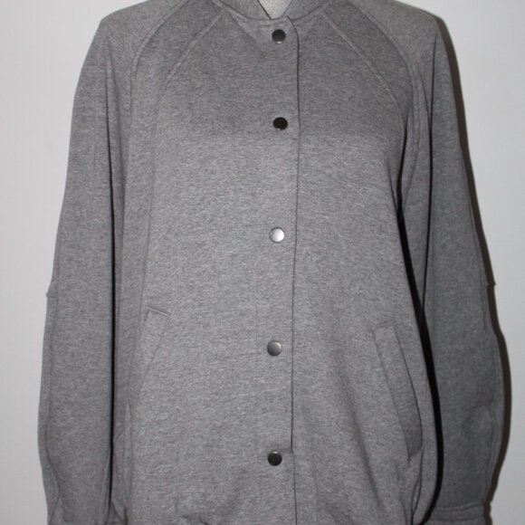 NWT Lululemon Scuba Oversized Varsity Jacket Plush HMDG Gray Snap Front M/L - Picture 4 of 9